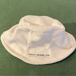 VINTAGE Rare Polo Jeans CO. Ralph Lauren Fuzzy Bucket Hat